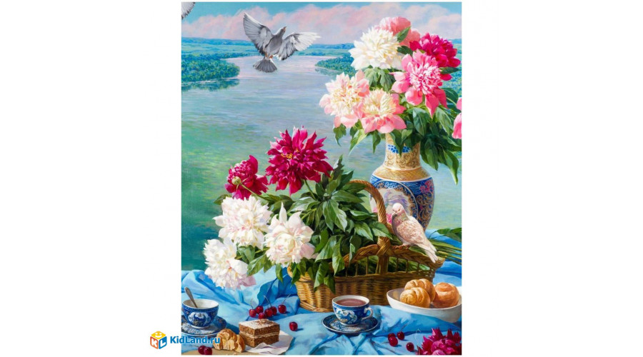 Алмаз мозаика (клас.) 30х40см,с подр.,с полн. заполн.(24 цв.) Пикник у реки (Арт. НД-8587)