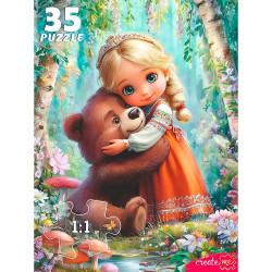 МАКСИ-ПАЗЛЫ 35 элементов. ПРИНЦЕССА С МЕДВЕЖОНКОМ (Арт. Ф35-3426)