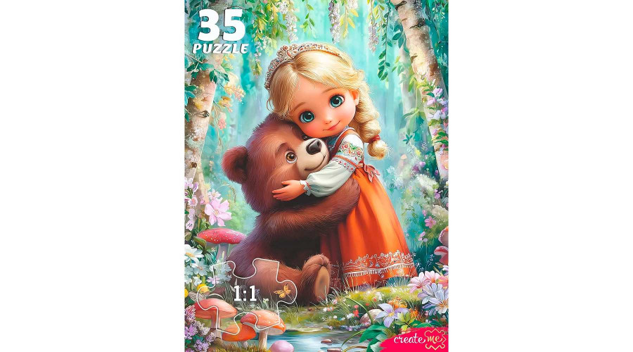 МАКСИ-ПАЗЛЫ 35 элементов. ПРИНЦЕССА С МЕДВЕЖОНКОМ (Арт. Ф35-3426)