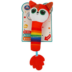 Текстильная игрушка погремушка-пищалка лиса Умка в кор.250шт RS-F2 (250)