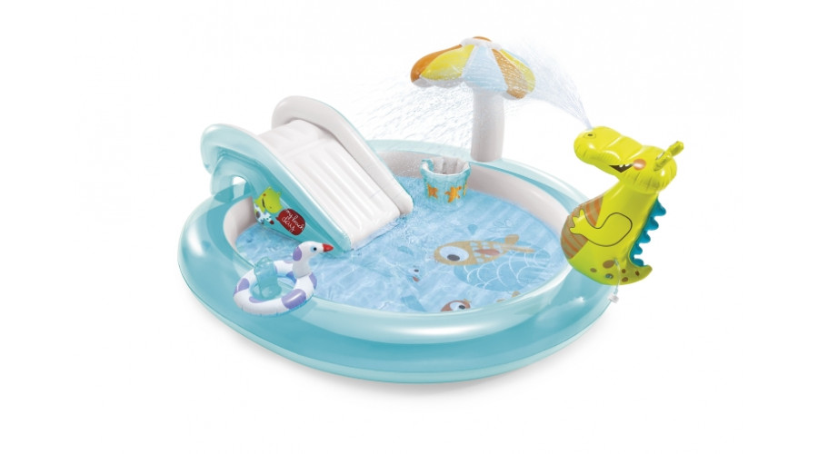 ДЕТСКИЙ ИГРОВОЙ ЦЕНТР "АЛЛИГАТОР" С ГОРКОЙ И РАСПЫЛИТЕЛЕМ INTEX "GATOR PLAY CENTER"  57165NP