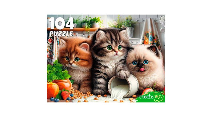 ПАЗЛЫ 104 элемента. ТРИ КОТЕНКА НА КУХНЕ (Арт. Ф104-7605)