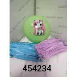 Мяч резиновый единорог 23см  YE454234