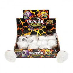 Игрушка жмяка с сеткой, череп 6.5*6.5 см, цвета в асс., дисплей Супер Жим уп-12шт  ZYP23120904-1-RU