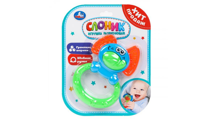 Развивающая игрушка слоник на блист. Умка в кор.2*180шт 2105M052-R (360)