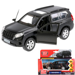 Машина металл TOYOTA PRADO матовая 12 см, двери, багаж, инерц, черный, кор. Технопарк в кор PRADO-BE