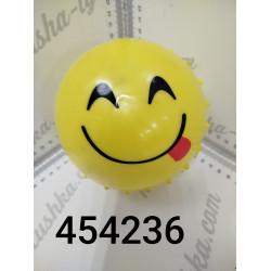 Мяч резиновый смайлик с шипами 16см  YE454236