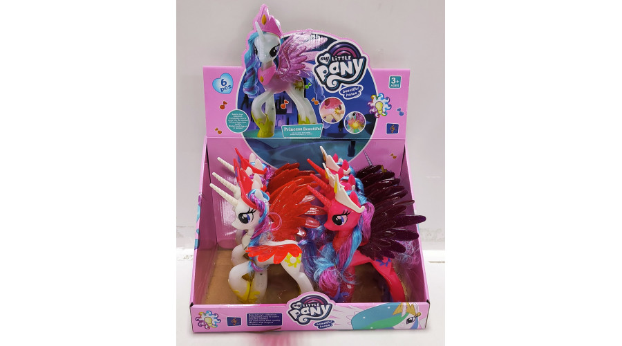 Пони My Little Pony с крыльями,короной, муз. свет 6в1 MLY-070