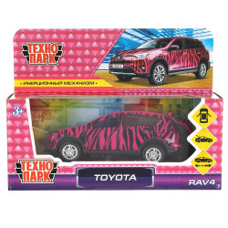 Машина металл TOYOTA RAV4 ДЛЯ ДЕВОЧЕК длина 12 см, двери, багаж, инерц, кор. ТехнопаркRAV4-12GRL-COW