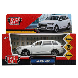 Машина металл AUDI Q7 длина 12 см, двер, багаж, инер, белый, кор. Технопарк в кор Q7-12-WH