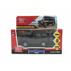 Машина пластик UAZ HUNTER 12 см, трансформер, инерция, черный, кор. Технопарк HUNTER-12-TR-BK
