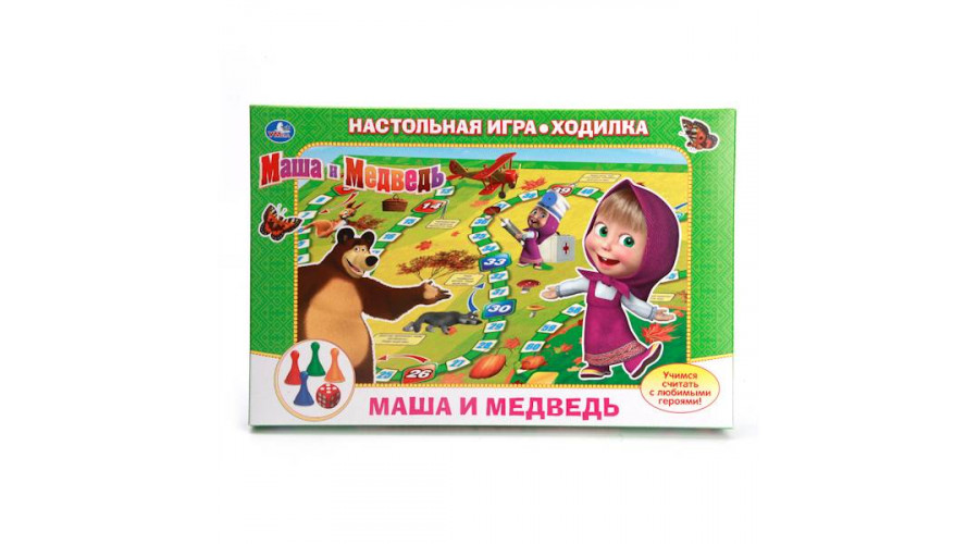 Маша и Медведь. Настольная игра-ходилка в кор. Умные игры в кор.20шт 4690590085288