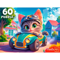ПАЗЛЫ 60 элементов. КОТЁНОК В АВТОМОБИЛЕ (Арт. П60-5996)