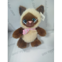 Мягкая игрушка Кошечка меховая с шарфиком 20см ХХХ1353
