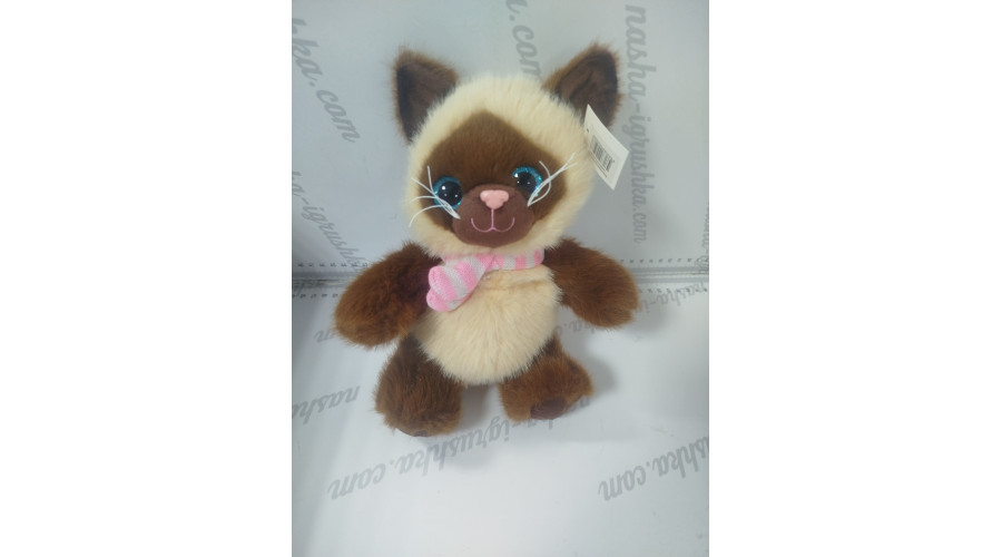 Мягкая игрушка Кошечка меховая с шарфиком 20см ХХХ1353