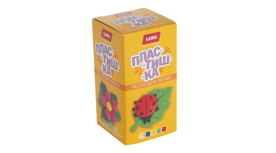 Пластишка. Тесто для лепки. Набор № 21 (4цв по 50 г)   Тдл-033
