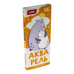Акварель FUNNY FRIENDS, 14 цветов б/к   Ааф-004
