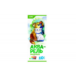 Акварель медовая, 10 цветов, б/к  А-044