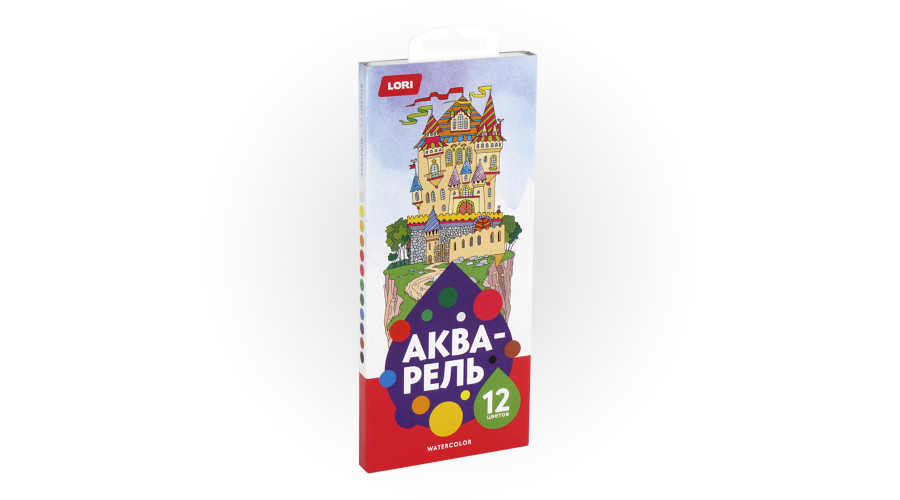 Акварель, 12 цветов, б/к   Алк-002 