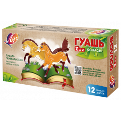 Гуашь "ZOO" 12цв(15мл) блок-тара 20с 1356-08