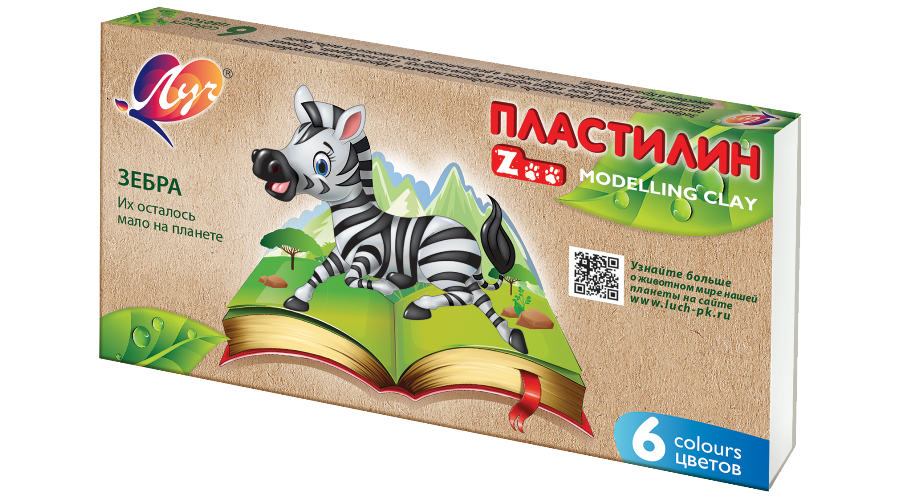 Пластилин"ZOO"6цв 30с 1810-08