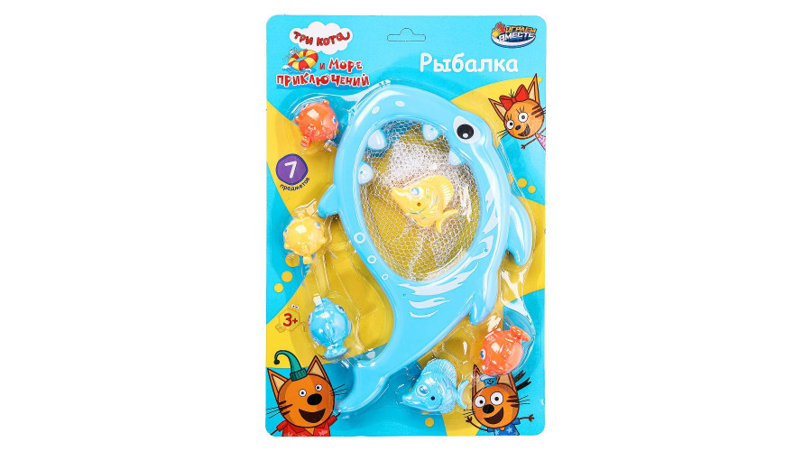 Игра рыбалка Три Кота сачок, блист.33*22*3,5см ИГРАЕМ ВМЕСТЕ в кор.2*60шт 2206V0040-R