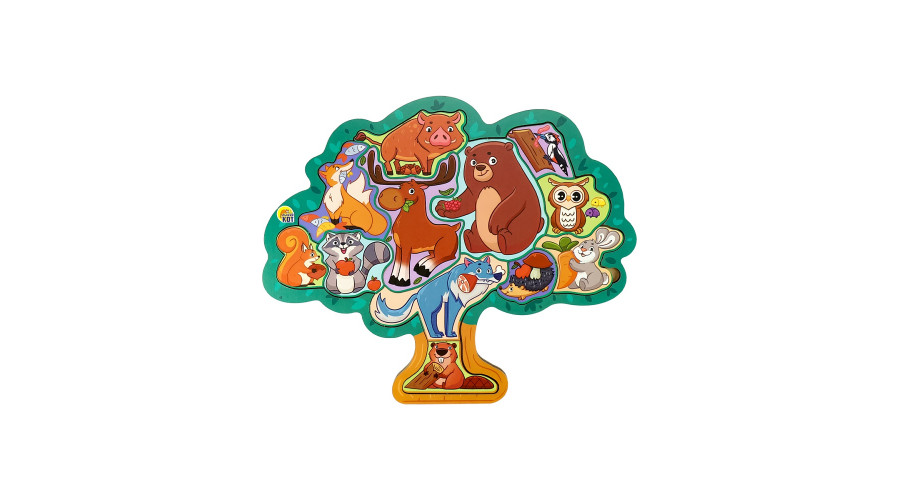 Игрушка развивающая. Вкладыш "Дикие животные". 20х24 см (Арт. ВК00005)