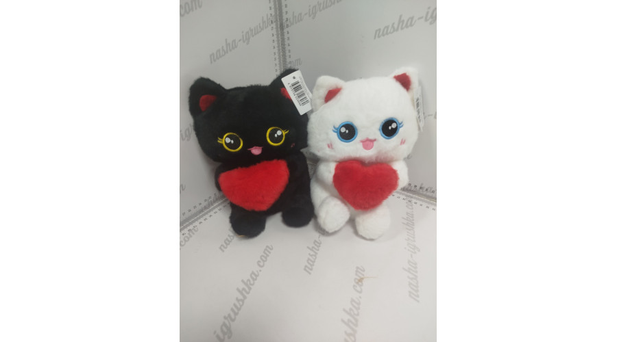 Мягкая игрушка Котик с сердечком 25см ХХА2000-1371