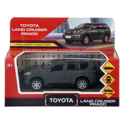 Машина металл TOYOTA PRADO длина 12 см, двери, багаж, инерц, серый, кор. Технопарк в кор PRADO-12-GY