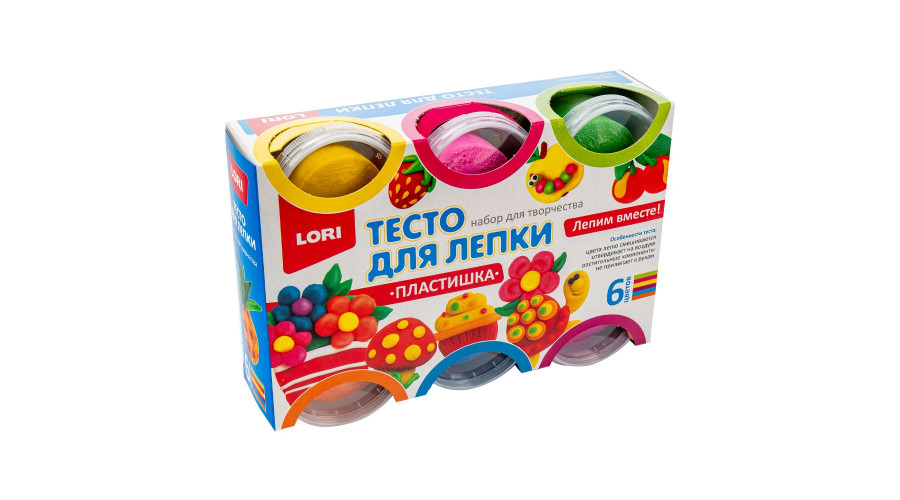 Тесто для лепки. Пластишка. Набор №10, 6цв. по 80 гр. Тдл-013