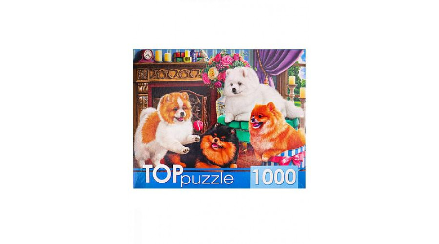 TOPpuzzle. ПАЗЛЫ 1000 элементов. ХТП1000-4145 Игривые шпицы