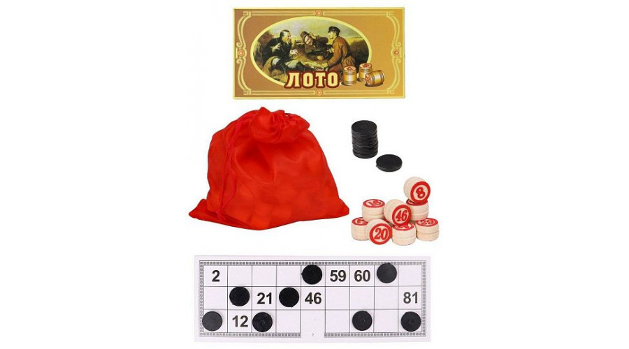 Лото деревянное (23х11х6 см) в коробке (Арт. AN02555)