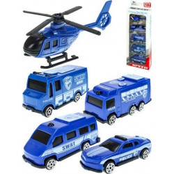 Набор машинок "Полиция" (4 машинки и вертолёт, в пакете)(Арт. 2926329)