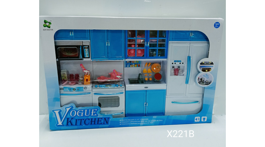 Кухня "Vogue Kitchen" свет голубая X221B