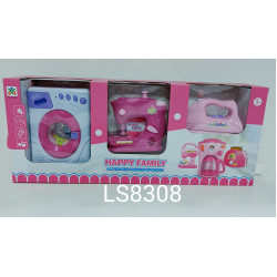 Набор техники 3в1 (стиральная машина, утюг, швейная машинка) сет.   LS8308