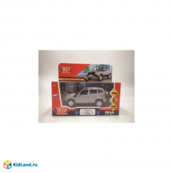 Машина металл LADA NIVA travel 12 см, двери, инер,серый, кор. Технопарк NIVATRAVEL-12-SRGY-WOD