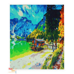 Холст с красками 40х40 см по номерам (в коробке) (30 цв.) Озеро Брайес (арт. Х-5637)