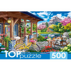 TOPpuzzle. ПАЗЛЫ 500 элементов. ТЕРРАСА У ГОРНОГО ОЗЕРА (Арт. П500-0739)