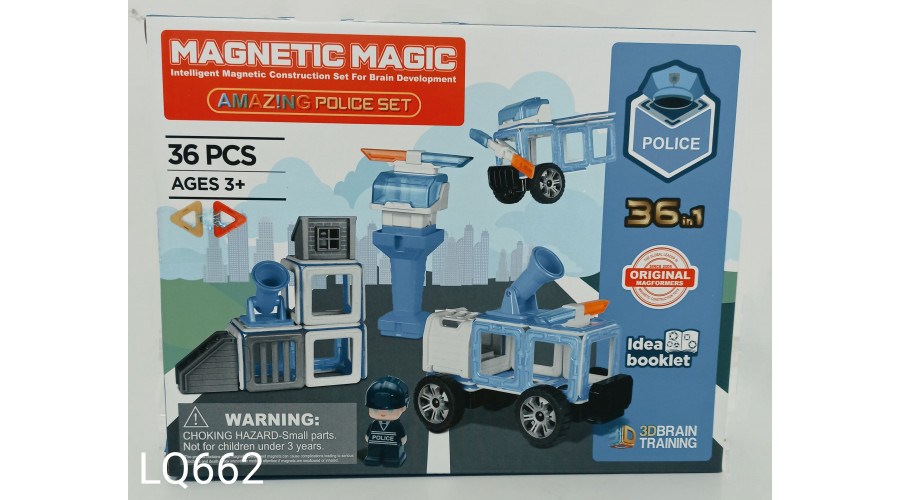 Конструктор магнитный 36pcs   "Police"   LQ662