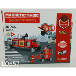 Конструктор магнитный 36pcs  "Rescue"   LQ657