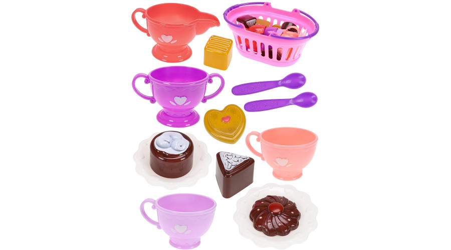 Игровой набор посуды (12 предметов) в корзинке ( Арт. Y16657125)