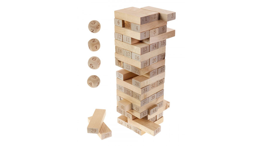 Деревянная игрушка. Игра "Башня. Высотка maxi" (28см,54 блока) . Арт. ИД-0752