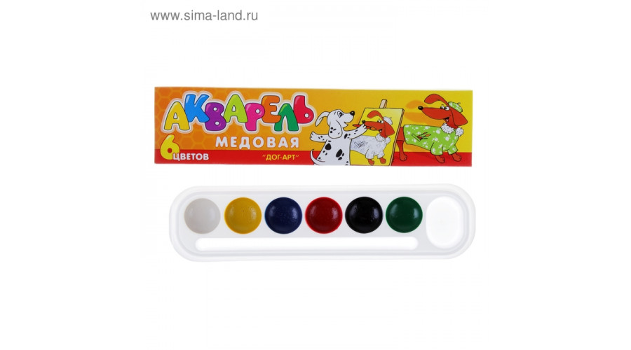 Акварель "Дог-Арт" 6 цв. б/к