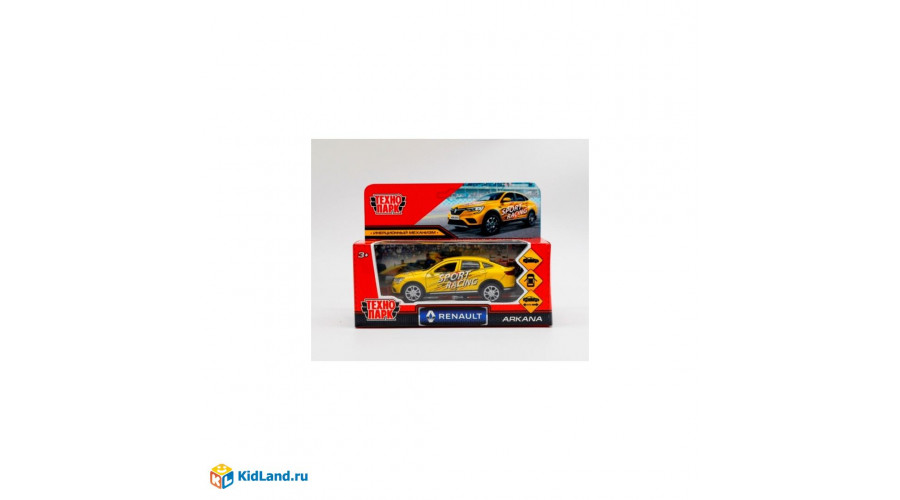 Машина металл RENAULT ARKANA СПОРТ 12 см, двери, багаж, инерц, желтый, кор. ТехнопаркARKANA-12SRT-YE