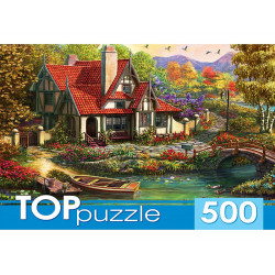 TOPpuzzle. ПАЗЛЫ 500 элементов. ДОМИК У ПРУДА (Арт. ХТП500-4228)