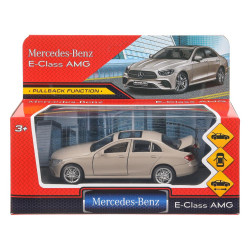 Машина металл MERCEDES-BENZ e-class amg 12см, дв,баг,ин,золотистый, кор. Технопарк в корECLASS-12-GD