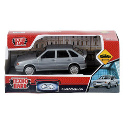 Машина пластик LADA LADA-2114 "SAMARA" без дверей, 11 cm,  серебристый кор. Технопарк 2114-11PL-SR 