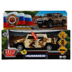 Машина металл HUMMER H2 PICKUP КАМУФЛЯЖ 12 см, двери, багаж, инерц, кор. ТехнопарHUM2PICKUP-12MIL-GN