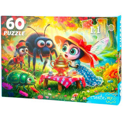 ПАЗЛЫ 60 элементов. ЧУКОВСКИЙ. МУХА-ЦОКОТУХА (Арт. Х60-5057)