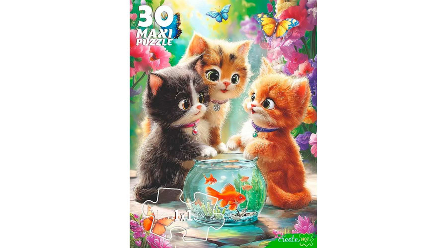 МАКСИ-ПАЗЛЫ 30 элементов. КОТЯТА И РЫБКИ (Арт. Ф30-3160)